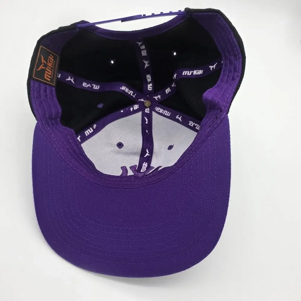 MUKA NY Yankees Black Purple Snapback Hat Flat Bill Embroidered Baseball Cap